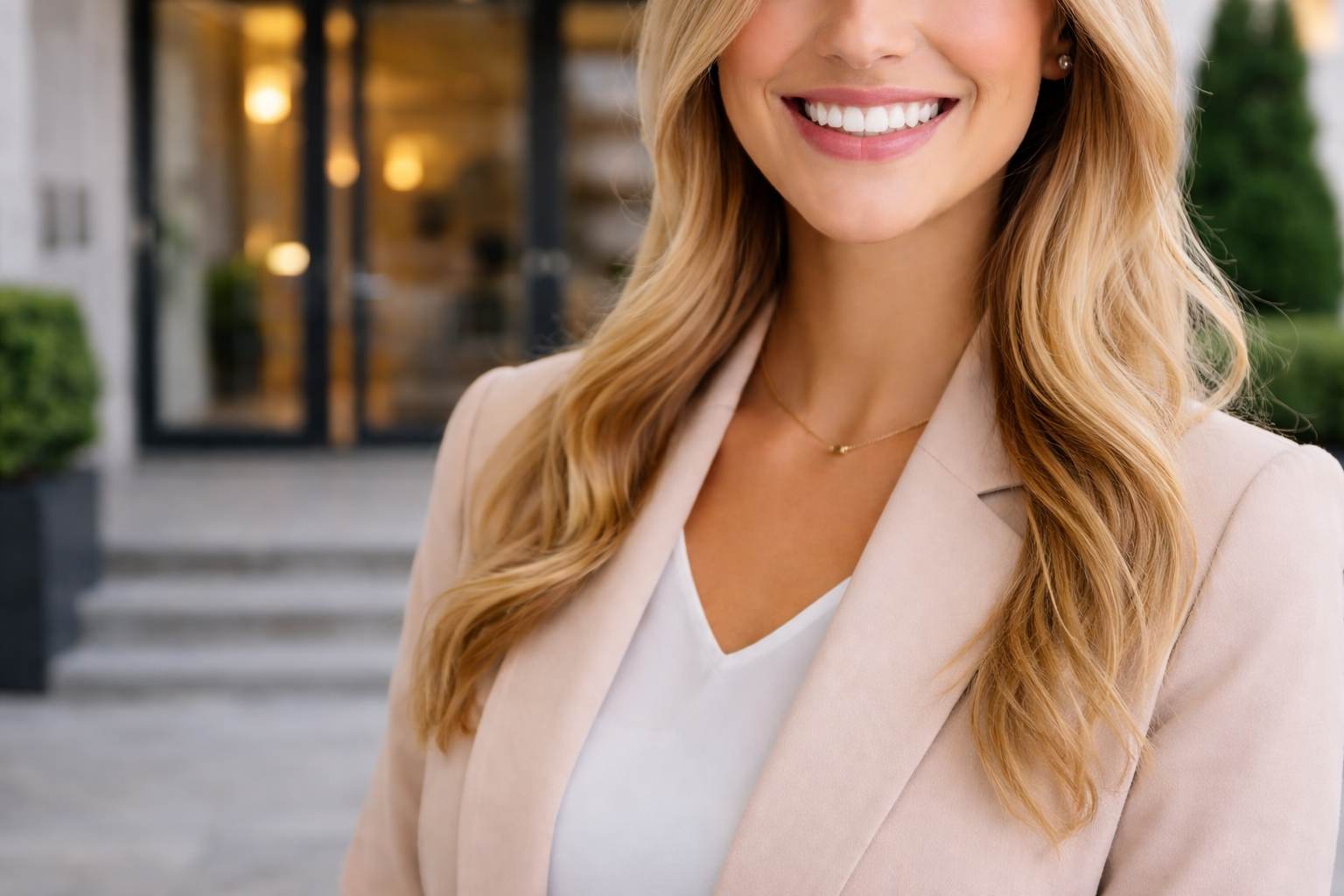 Courtière souriante